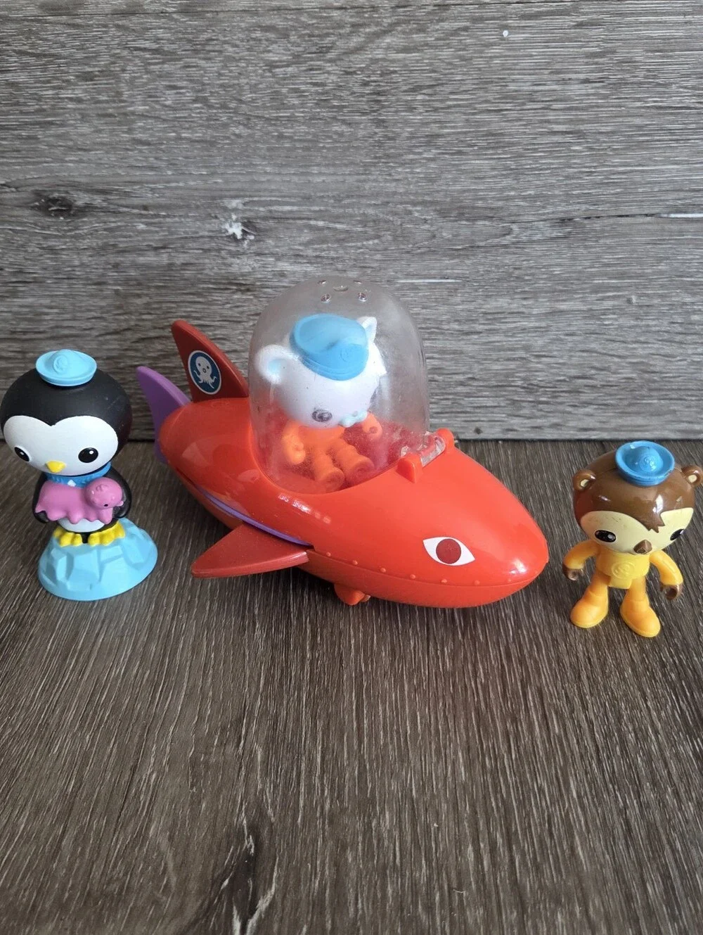 Fisher-Price Octonauts Gup-B Orange Submarine Sub & 3 Figures Lot